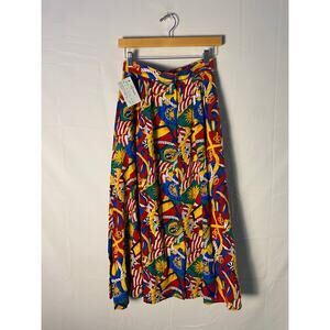 Vintage 80s Pendleton Funky Nautical Maxi Skirt Allover Print Size 10